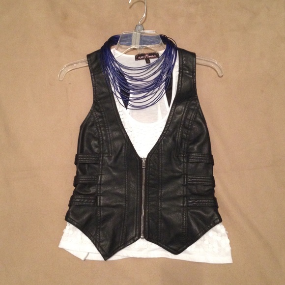 Miss London Jackets & Blazers - Faux Leather Vest by Miss London Size Small NWOT